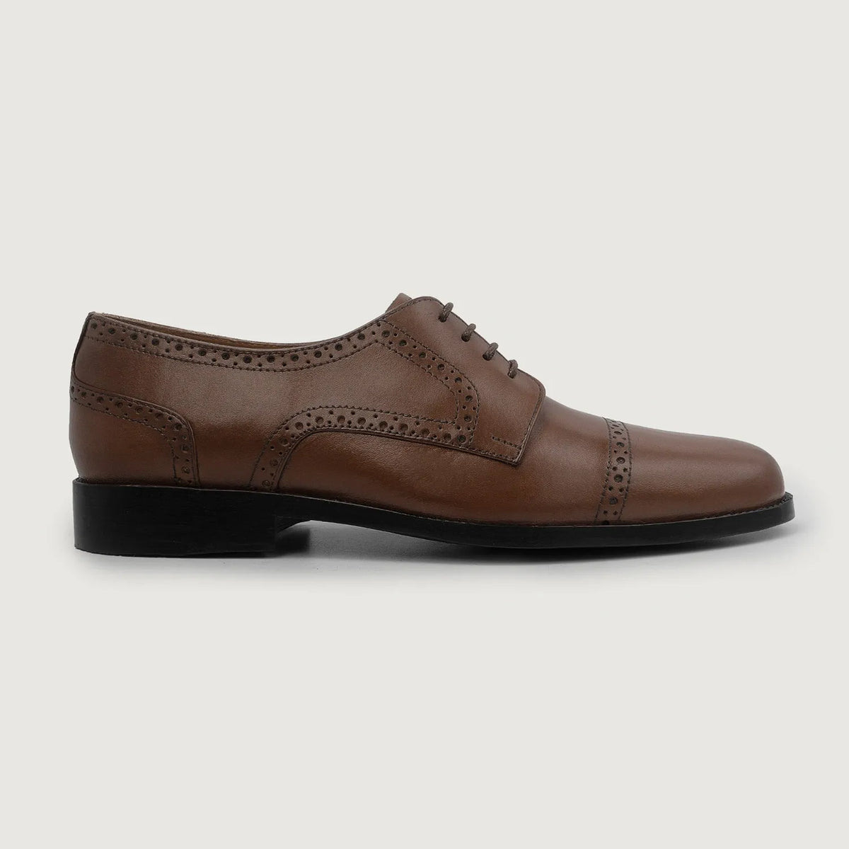 Brown Full-Grain leather Shoes - Goodyear Welt Construction & Front Toe Box Detail