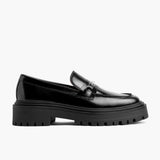 Black Full-Grain leather Loafers - Goodyear Welt Construction & Front Toe Box Detail