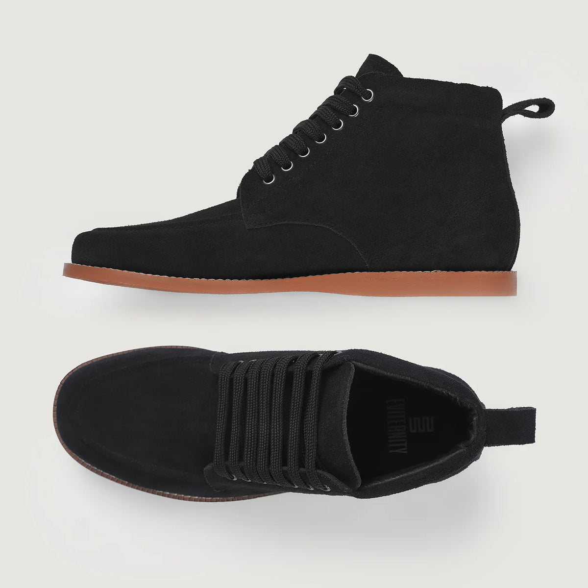 Bearman Moc Toe Black Suede Boots - Reinforced Heel Counter & Precision Double-Row Stitching Detail