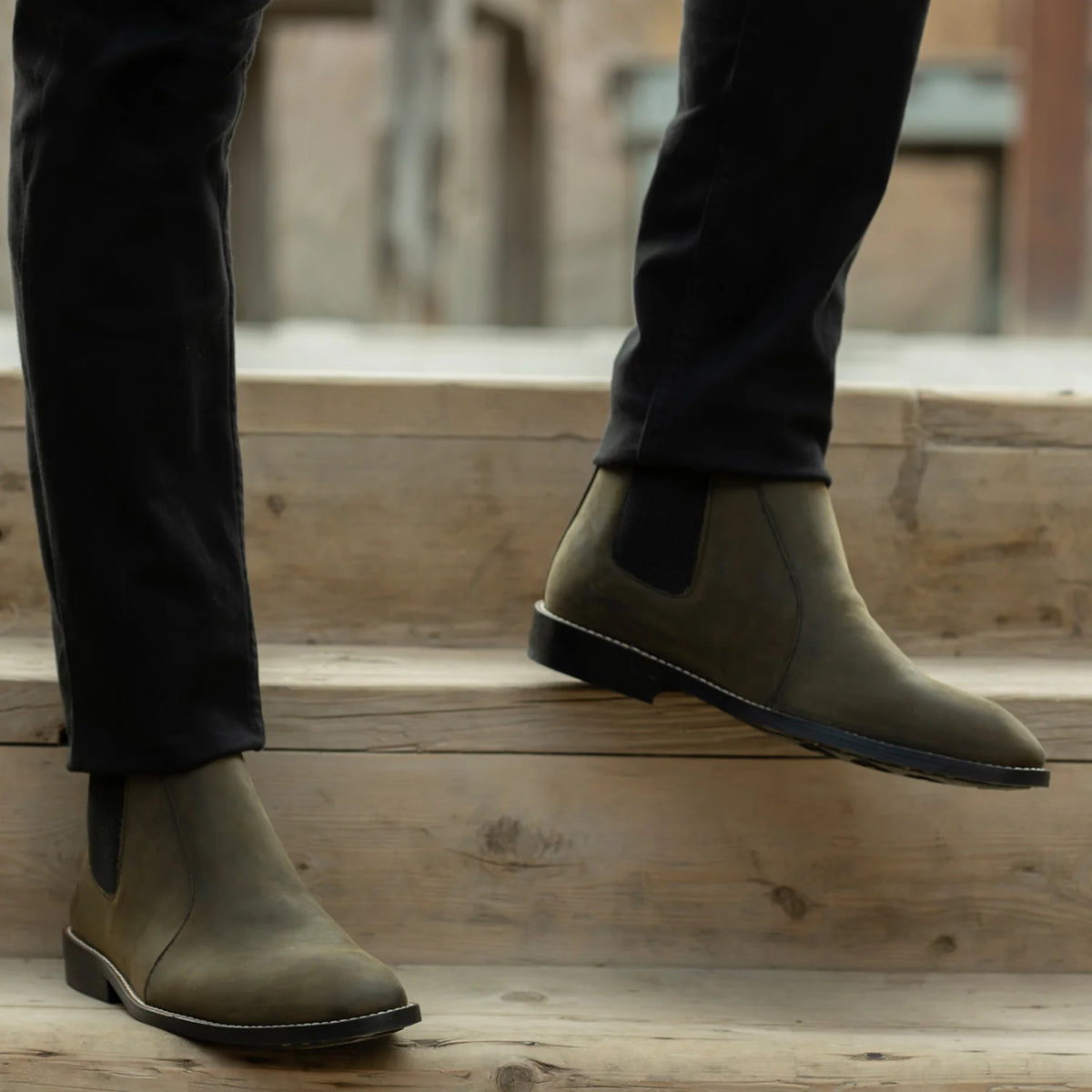 Orlaven Clarkson Chelsea Olive Pullup Leather Boots - StudGuard footwear image 9
