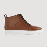 Tan Full-Grain leather Sneakers - Goodyear Welt Construction & Front Toe Box Detail