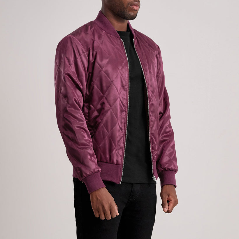 Danson Quilted Maroon Varsity Jacket