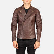 Zipper &amp; Hem Craftsmanship Construction Detail on Men's Faisor Mocha Suede Biker Jacket