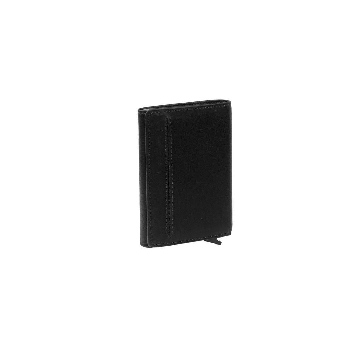 
Solid Antique Brass Hardware & Heavy-Duty Dual Zipper Detail on Lancaster Full-Grain Leather Card Holder