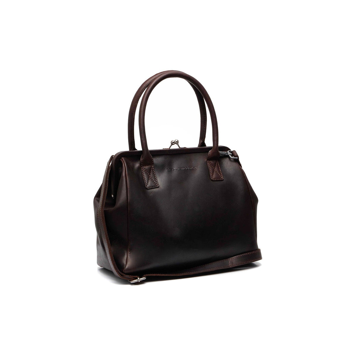 
Tailored Rib Cuffs & Hem Craftsmanship Construction Detail on Dorin Full-Grain Leather Handbag