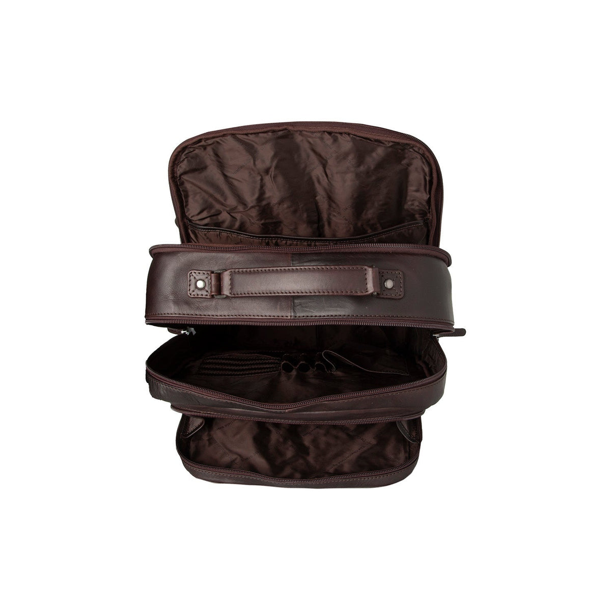 
Brown Leather Laptop Backpack Lennox, detail view 3