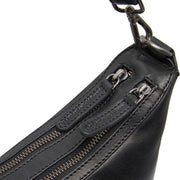 
Moneva Full-Grain Leather Shoulder Bag - Structured Side Profile Showing Gusset Depth & Expansion Capacity