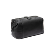 Biassa Full-Grain Leather Toiletry Bag in Classic 100% Full-Grain Leather - Front Profile View &amp; Tailored Silhouette | Buy Online