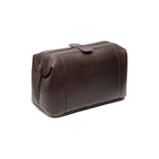 Styled Fit Perspective of Biassa Full-Grain Leather Toiletry Bag on Model - Natural Daylight Drape