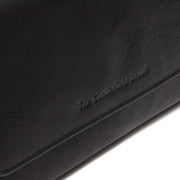 
Solid Antique Brass Hardware & Heavy-Duty Dual Zipper Detail on Rhodos Full-Grain Leather Wallet