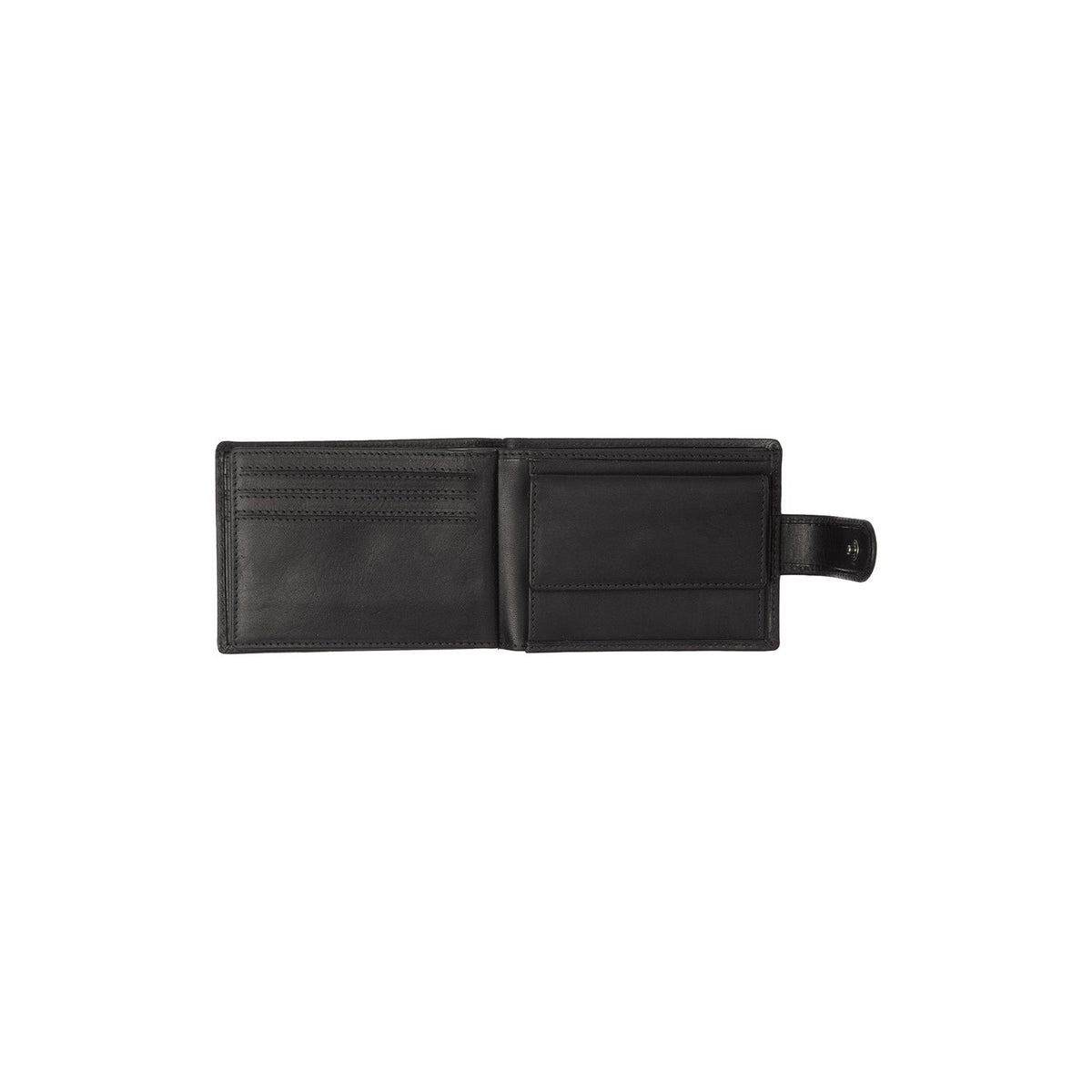 
Classic 100% Full-Grain leather Wallet - Rear Perspective Showing Reinforced Leather Straps & Stitching