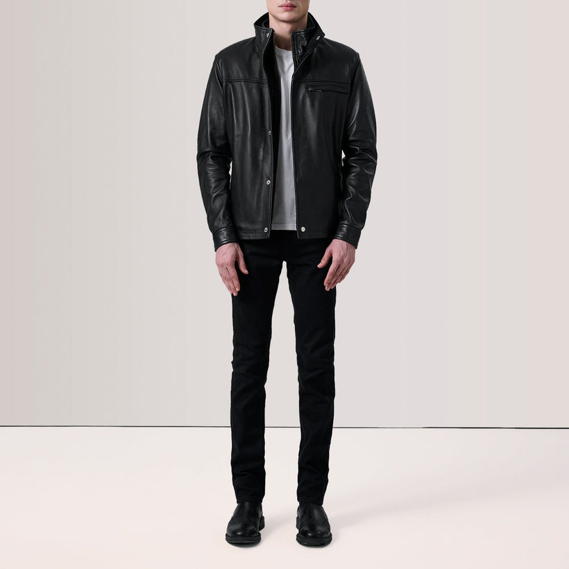Sean Black Leather Classic Jacket