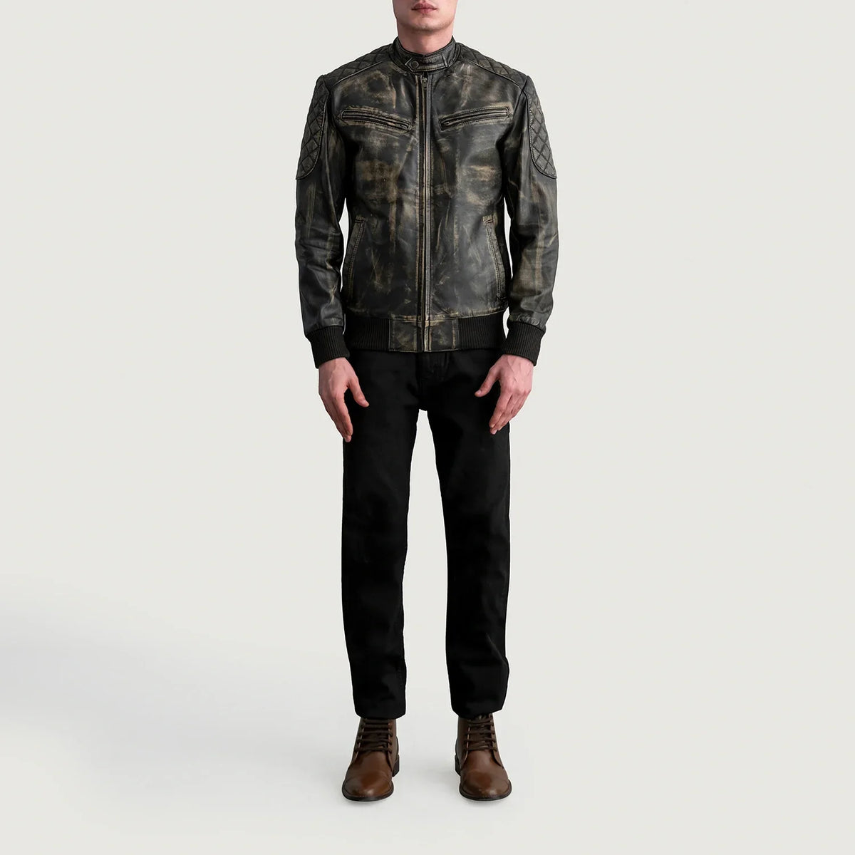 Sven Leather Bomber Jacket – alternate product view 4